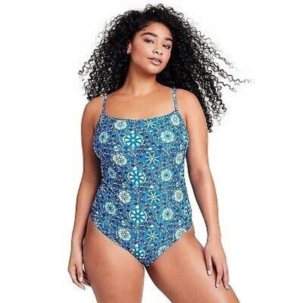 Women's Zinnia Floral Print Medium Coverage One Piece Swimsuit - RHODE XXL(17)
